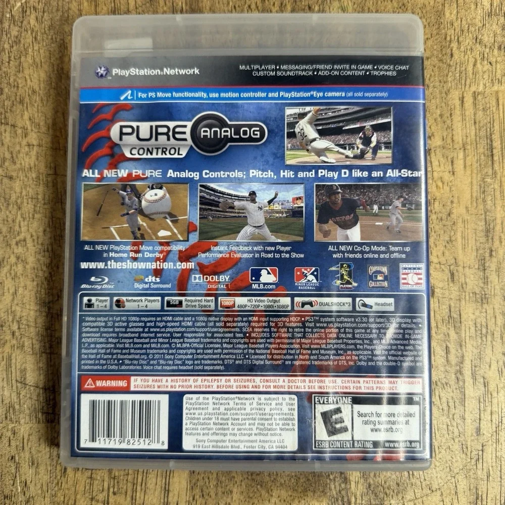 MLB‎ 11 The Show Sony PlayStation 3 PS3 Baseball 4 Player Multiplayer Everyone